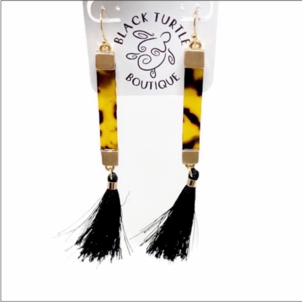 Tortoise Tassel Earrings NEW